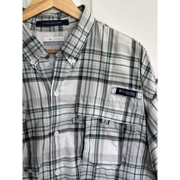 Columbia Other - Columbia PFG Super Bahama Shirt Mens Large Green Plaid Short Sleeve Omni-Shade